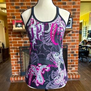 Athleta purple and pink paisley work out tank size small